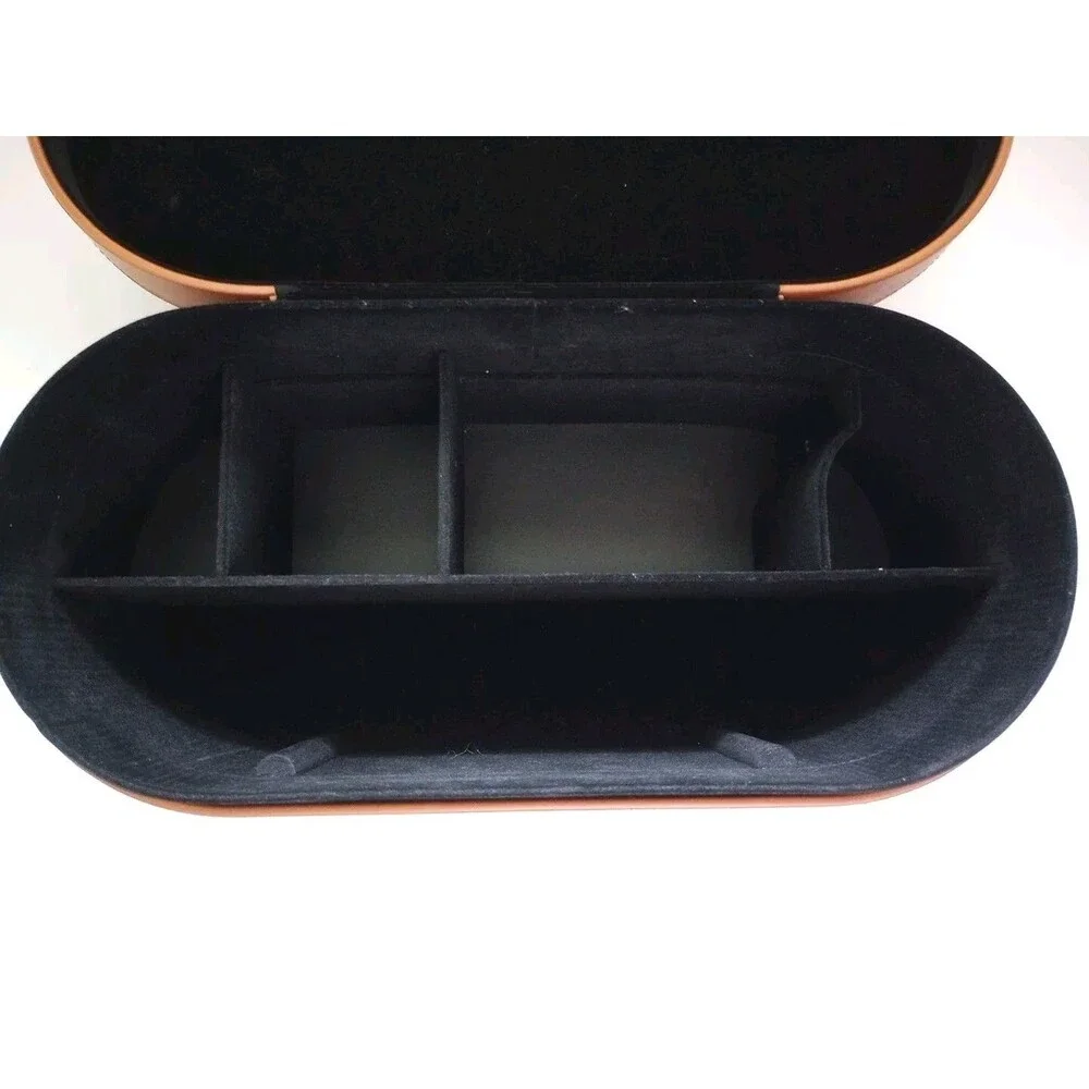 DYSON Airwrap Styler Leather Large Storage Hard Box Tan Brown CASE ONLY